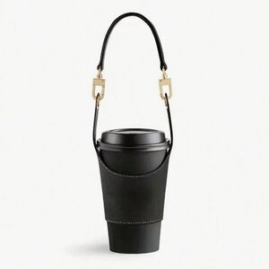 Black Coffee Drink Travel Pouch Holder PU